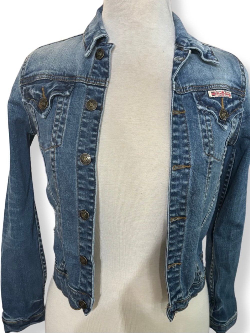 HUDSON Denim Jacket | Cropped Fit | Size L (Runs Very Small – See Measurements)